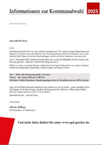 Einladung an alle Erstwähler - SPD Gescher