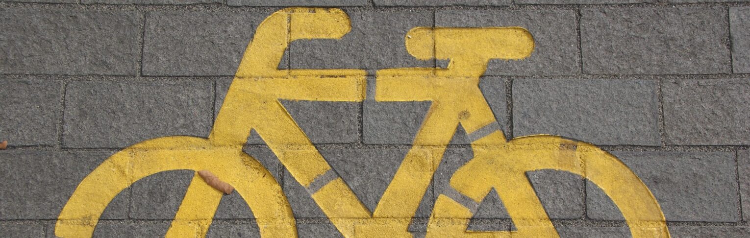 Fahrrad Symbol auf Pflaster